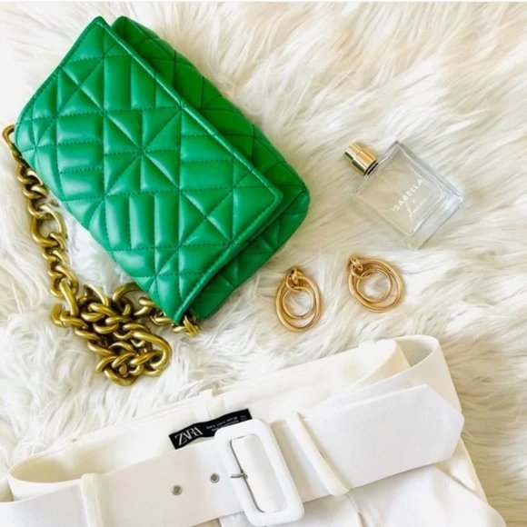 ZARA Quilted Midi Shoulder Bag - Picture 1 of 9
